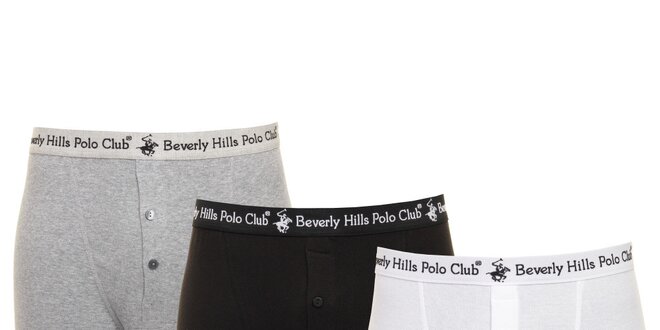 Set černých, šedých a bílých pánských boxerek Beverly Hills Polo Club