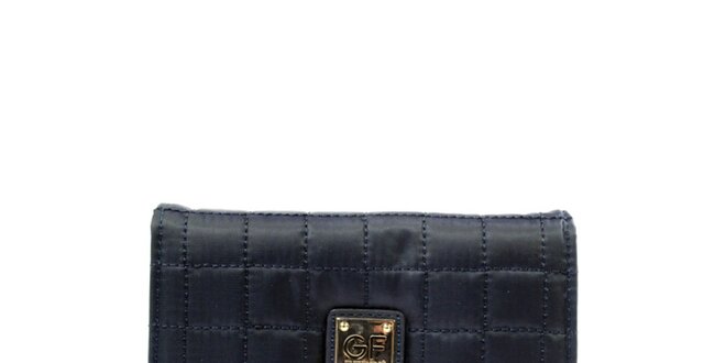 Dámská tmavě modrá prošívaná peněženka se štítkem Gianfranco Ferré