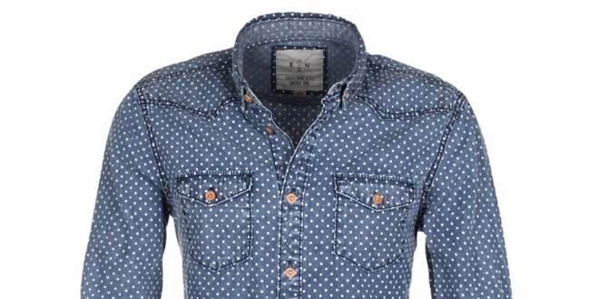 Pánská džínová puntíkatá košile Eight2Nine