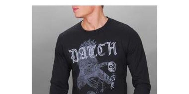 Pánské tčerné triko Datch s potiskem