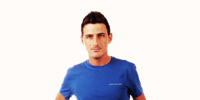 Pánské zářivě modré triko Calvin Klein