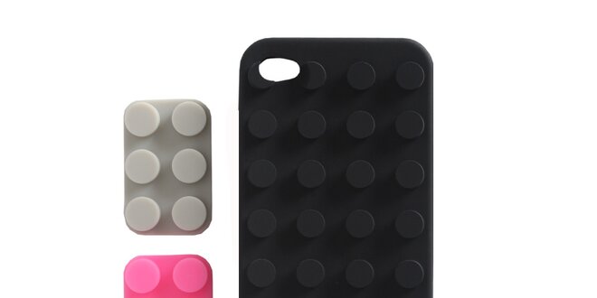Černé silikonové pouzdro na iPhone 4/4S Lego