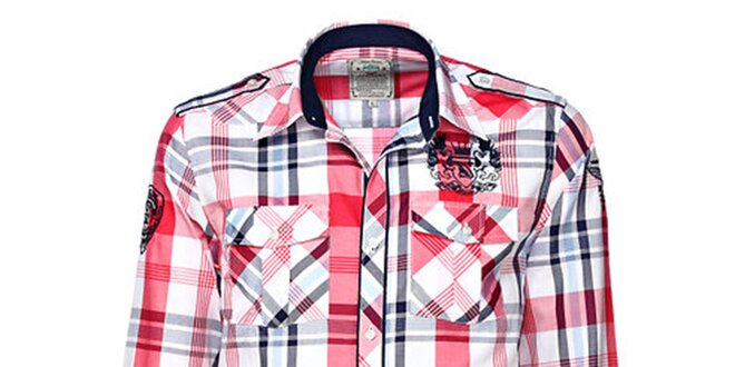 Pánská červeně kostkovaná košile M. Conte