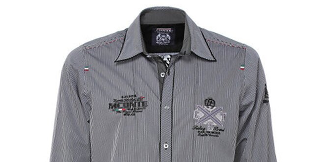 Pánská černobíle pruhovaná košile M. Conte
