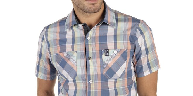 Pánská barevně kostkovaná košile s krátkým rukávem New Caro