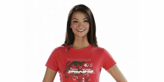 Dámské červené tričko Roadsign Australia s potiskem