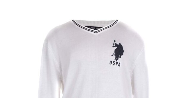 Pánský bílý svetr U.S. Polo