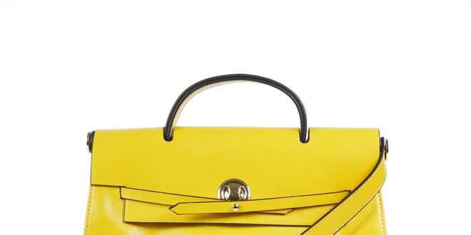 Dámská žlutá kožená kabelka Belle & Bloom
