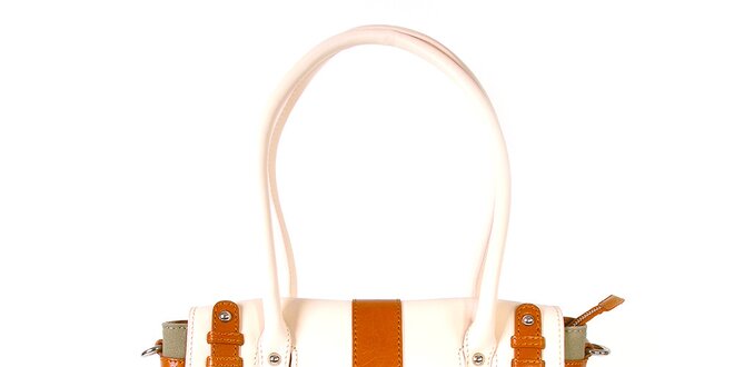 Dámská khaki kabelka s oranžovo-bílými detaily Belle&Bloom
