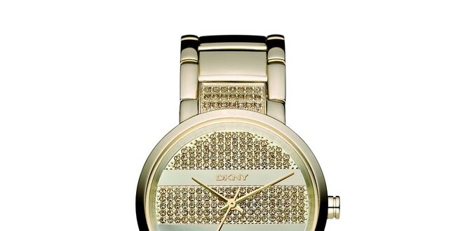 Dámské hodinky DKNY ve zlaté barvě s kovovým řemínkem