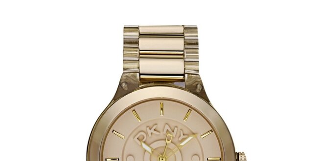 Dámské kovové hodinky DKNY ve zlaté barvě