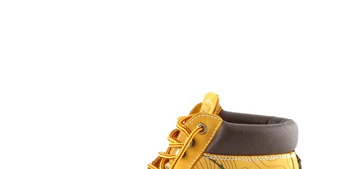 Kožené žluté boty s potiskem Bustagrip