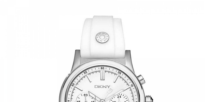 Dámské hodinky DKNY s bílým silikonovým páskem