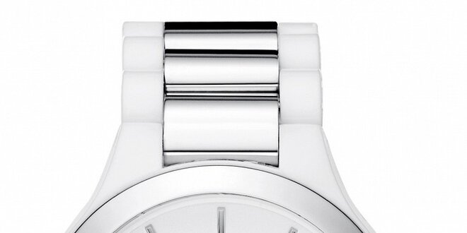Bílostříbrné dámské hodinky DKNY