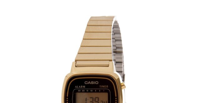 Dámské zlaté digitální hodinky Casio