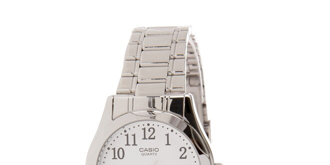 Dámské ocelové hodinky Casio s bílým ciferníkem