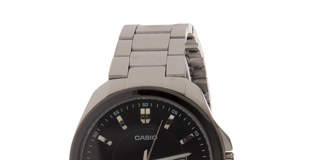 Pánské ocelové náramkové hodinky Casio s černým ciferníkem