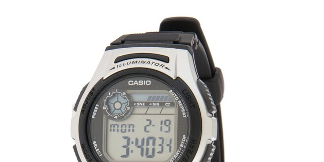 Pánské digitální hodinky Casio s černým pryžovým řemínkem