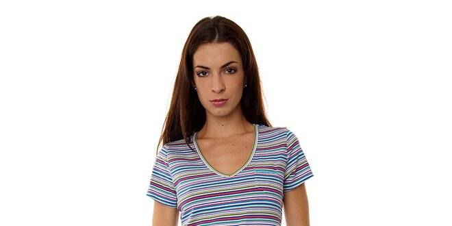 Dámská pestrobarevná proužkovaná noční košile Calvin Klein