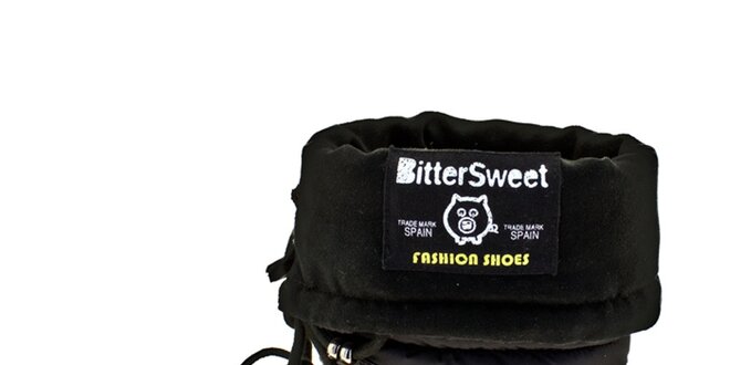 Dámské černé ohrnovací zimní boty Bitter Sweet