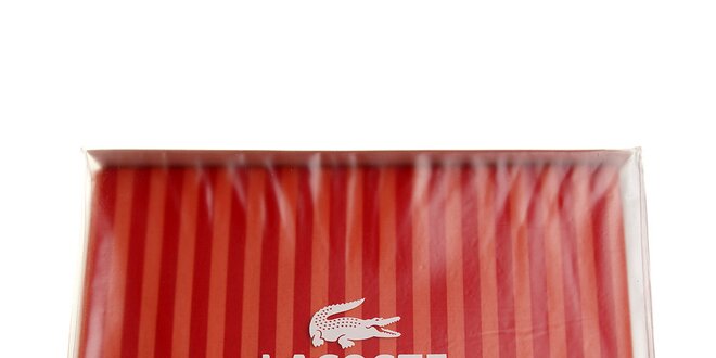 Proužkovaný sytě červený set ložního prádla Lacoste