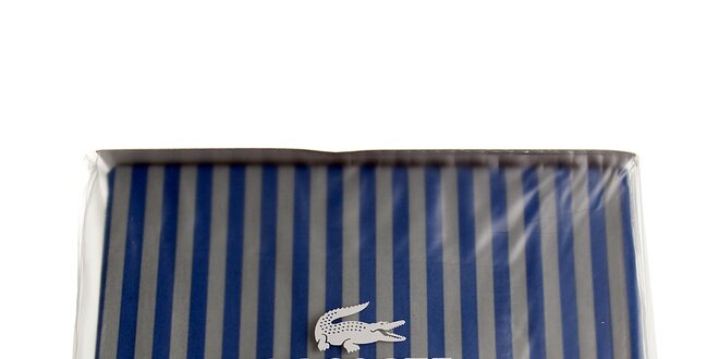 Proužkovaný modro-šedý set ložního prádla Lacoste