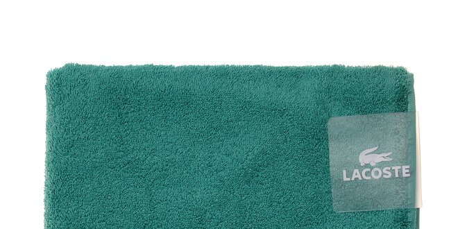 Větší tyrkysově zelený ručník Lacoste