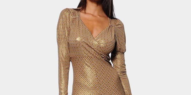 Dámské zlaté šaty ODM Fashion