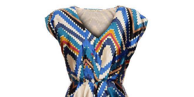 Dámské krémové šaty Uttam Boutique s indiánským vzorem