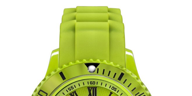Zelené analogové hodinky s římskými číslicemi Riko Kona