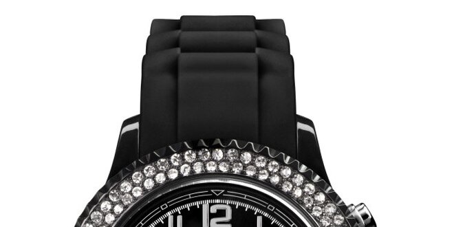 Černé analogové hodinky s chronografem Riko Kona