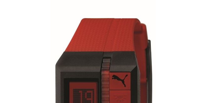 Pánské červené digitální hodinky Puma