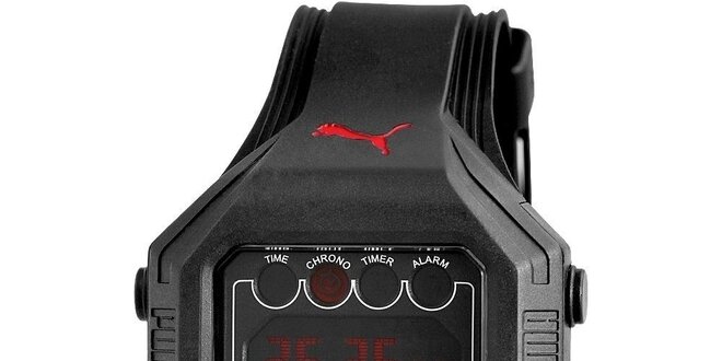Černé vodotěsné hodinky Puma