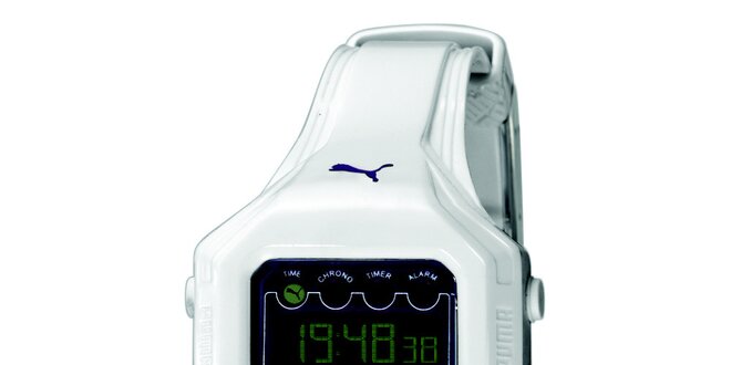 Dámské bílé digitální hodinky Puma