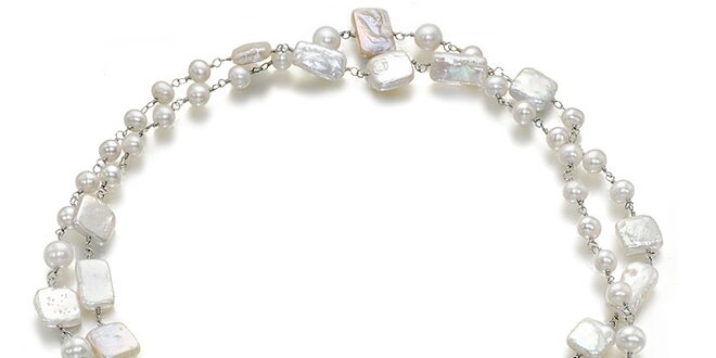 Bílý náhrdelník Orchira s perlami