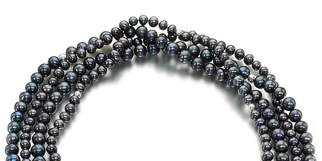 Černý perlový náhrdelník Orchira