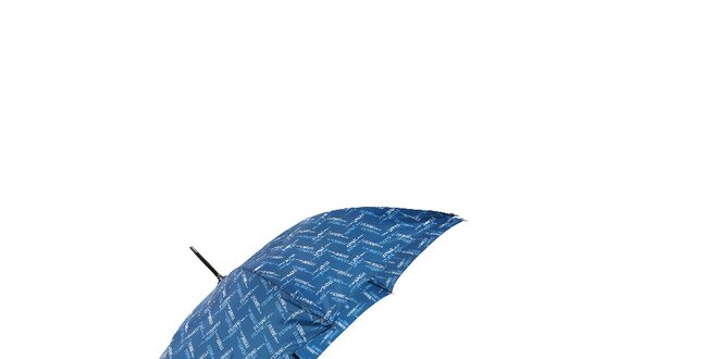 Elegantní modrý deštník Ferré Milano s drobným grafickým vzorkem
