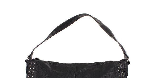Dámská černá ocvočkovaná kabelka Sisley