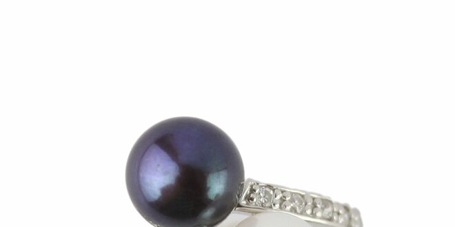 Stříbrný prsten Orchira s dvěma perlami