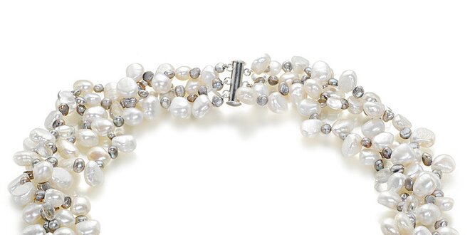 Bílo-stříbrný náhrdelník Orchira