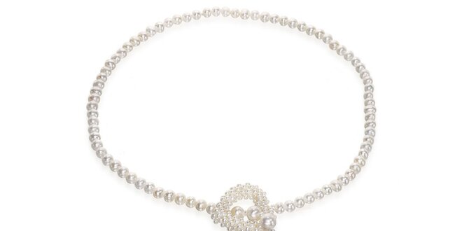 Bílý perlový náhrdelník Orchira s perlovým srdcem