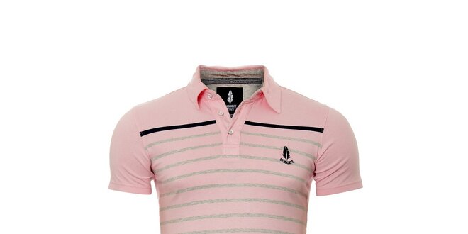 Pánské růžové polo tričko značky Bendorff s proužky