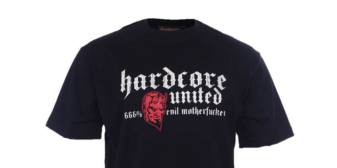 Pánské černé tričko s ďáblem Hardcore United