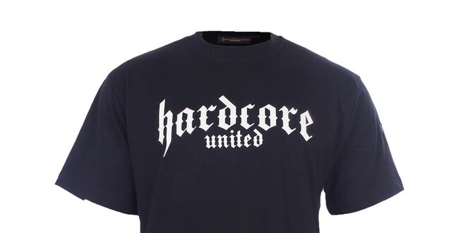 Pánské černé tričko s nápisem Hardcore United