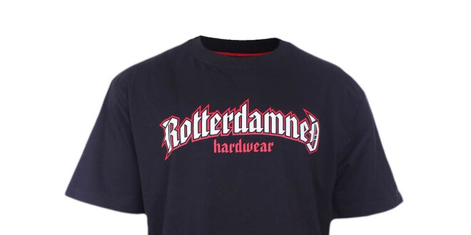 Pánské černé tričko s potiskem Hardcore United