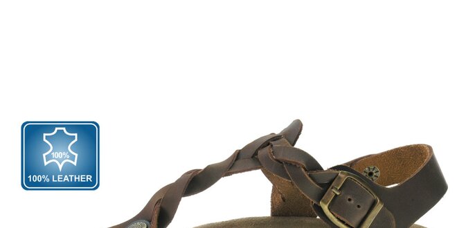 Dámské hnědé kožené sandály Beppi