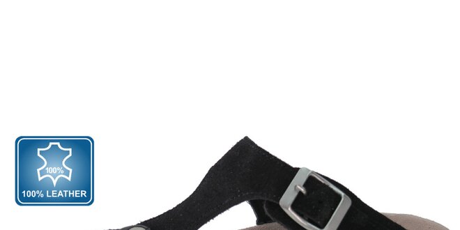 Dámské černé kožené sandály Beppi