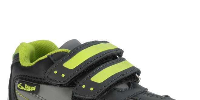 Dětské šedé sportovní boty se suchým zipem Beppi