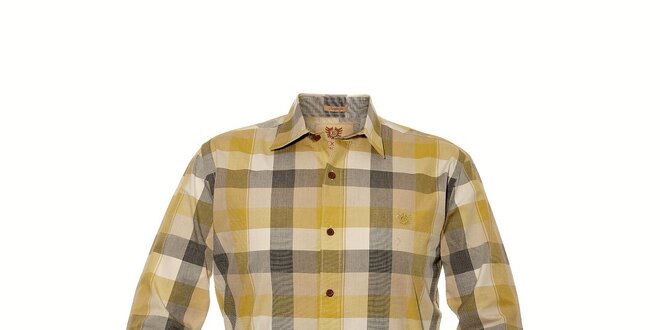 Pánská kostkovaná košile značky Bendorff ve žluté barvě