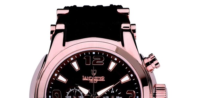 Pánské hodinky s chronografem v barvě růžového zlata Lancaster